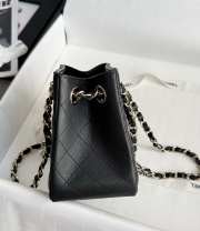 Uubags Chanel 22S Black Caviar Mini Bucket Shoulder Bag 16x15x10cm - 3
