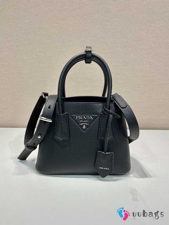 Uubags Small Prada Double Saffiano leather bag black 25x18.5x12.5cm - 1