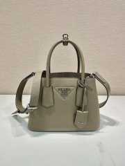 Uubags Small Prada Double Saffiano leather bag gray 25x18.5x12.5cm - 1
