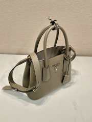 Uubags Small Prada Double Saffiano leather bag gray 25x18.5x12.5cm - 3