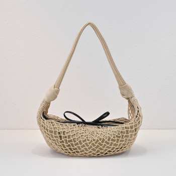 Uubags Lemaire Croissant Filt Bag In Beige 52x30x1cm