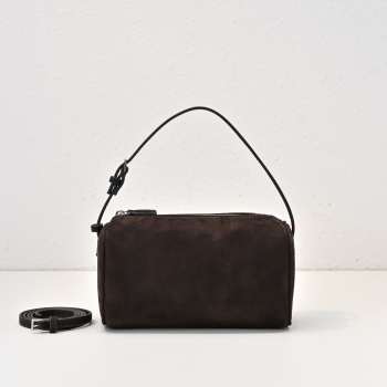 Uubags The Row 90's Bag In Dark Brown Suede 19.5x10x8cm