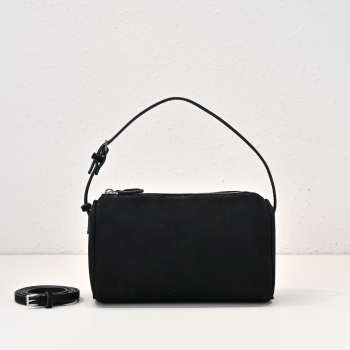 Uubags The Row 90's Bag In Black Suede 19.5x10x8cm