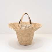 Uubags The Row Sol Convertible Canvas-Trimmed Woven Raffia Tote Bag 35x22x35cm - 1