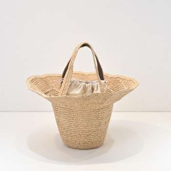 Uubags The Row Sol Convertible Canvas-Trimmed Woven Raffia Tote Bag 35x22x35cm