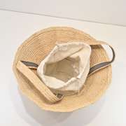 Uubags The Row Sol Convertible Canvas-Trimmed Woven Raffia Tote Bag 35x22x35cm - 5