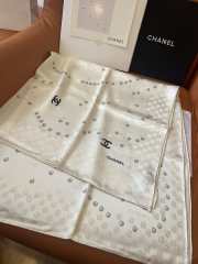 Uubags Chanel Pearl Silk Scarf In White - 4