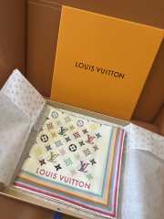 Uubags Louis Vuitton Takashi Murakami Monogram Multicolor Shawl Wool Silk Scarf 01 - 2