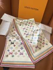 Uubags Louis Vuitton Takashi Murakami Monogram Multicolor Shawl Wool Silk Scarf 01 - 6