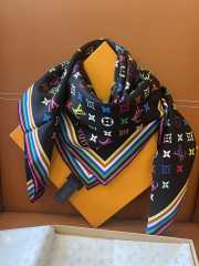 Uubags Louis Vuitton Takashi Murakami Monogram Multicolor Shawl Wool Silk Scarf 02 - 1