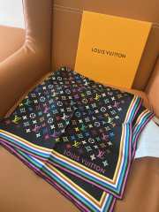 Uubags Louis Vuitton Takashi Murakami Monogram Multicolor Shawl Wool Silk Scarf 02 - 2