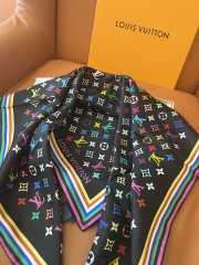 Uubags Louis Vuitton Takashi Murakami Monogram Multicolor Shawl Wool Silk Scarf 02 - 3