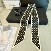 Uubags Chanel Silk CC Twilly Hair Tie Black - 6