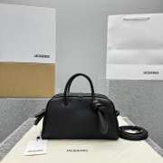 Uubags Jacquemus La Croisiere Small Soft Turismo Black Bowling Bag 26x16x11cm - 6