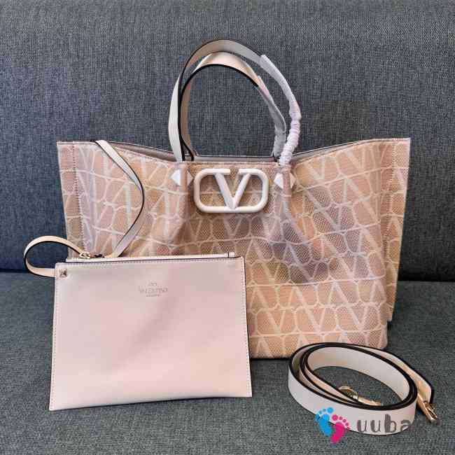 Uubags Valentino Garavani medium V signature raffia tote bag 35x25x17cm - 1