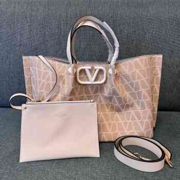 Uubags Valentino Garavani medium V signature raffia tote bag 35x25x17cm