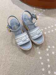 Uubags Dior Dway Wedge Sandal Deep Light Blue Calfskin - 2