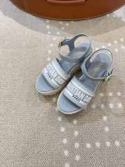 Uubags Dior Dway Wedge Sandal Deep Light Blue Calfskin - 3