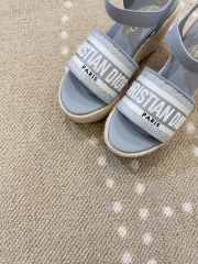 Uubags Dior Dway Wedge Sandal Deep Light Blue Calfskin - 5