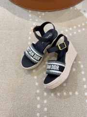Uubags Dior Dway Wedge Sandal Deep Black Calfskin - 1
