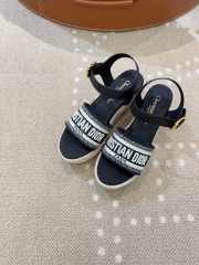 Uubags Dior Dway Wedge Sandal Deep Black Calfskin - 6