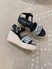 Uubags Dior Dway Wedge Sandal Deep Black Calfskin - 3