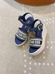 Uubags Dior Dway Wedge Sandal Deep Dark Blue Calfskin - 1