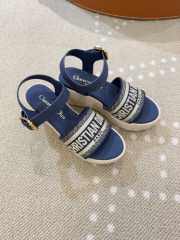 Uubags Dior Dway Wedge Sandal Deep Dark Blue Calfskin - 5
