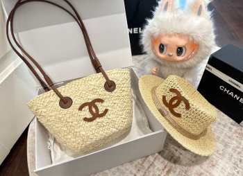 Uubags Set Chanel Straw Bag And Straw Hat 