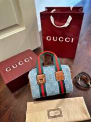 Uubags Gucci Mini Denim GG Supreme Tende Bag In Blue 20.5x13x14cm - 1