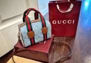 Uubags Gucci Mini Denim GG Supreme Tende Bag In Blue 20.5x13x14cm - 4