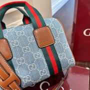 Uubags Gucci Mini Denim GG Supreme Tende Bag In Blue 20.5x13x14cm - 2