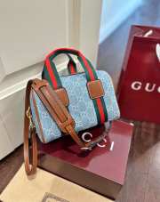Uubags Gucci Mini Denim GG Supreme Tende Bag In Blue 20.5x13x14cm - 3