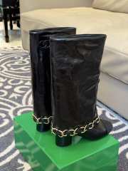Uubags Chanel High Boots Sheepskin & Grosgrain In Black 5cm - 4