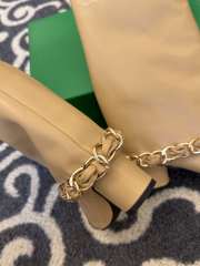 Uubags Chanel High Boots Sheepskin & Grosgrain In Beige/ Black 5cm - 5