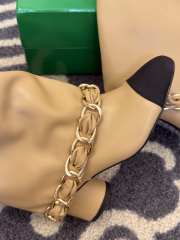 Uubags Chanel High Boots Sheepskin & Grosgrain In Beige/ Black 5cm - 3