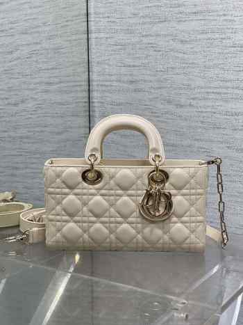 Uubags Dior Lady D-Joy Bag Light Beige Lambskin M0613 26x6x14cm