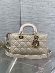 Uubags Dior Lady D-Joy Bag Light Beige Lambskin M0613 26x6x14cm - 2