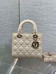 Uubags Small Lady Dior My ABCDior Bag Light Ivory Cannage Lambskin 20x18x8cm  - 5