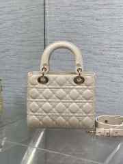 Uubags Small Lady Dior My ABCDior Bag Light Ivory Cannage Lambskin 20x18x8cm  - 4