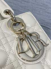 Uubags Small Lady Dior My ABCDior Bag Light Ivory Cannage Lambskin 20x18x8cm  - 3