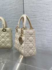 Uubags Small Lady Dior My ABCDior Bag Light Ivory Cannage Lambskin 20x18x8cm  - 2