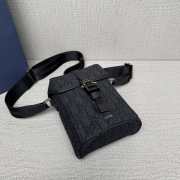Uubags Mini Dior Hit the Road Vertical Messenger Bag with Flap Black Dior Oblique Jacquard Grained Calfskin - 6