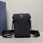 Uubags Mini Dior Hit the Road Vertical Messenger Bag with Flap Black Dior Oblique Jacquard Grained Calfskin - 5