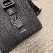 Uubags Mini Dior Hit the Road Vertical Messenger Bag with Flap Black Dior Oblique Jacquard Grained Calfskin - 3