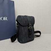 Uubags Mini Dior Hit the Road Vertical Messenger Bag with Flap Black Dior Oblique Jacquard Grained Calfskin - 2