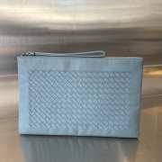 Uubags Bottega Veneta leather clutch bag in blue 30x20cm - 5