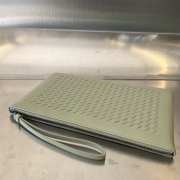 Uubags Bottega Veneta leather clutch bag in travertine 30x20cm - 6