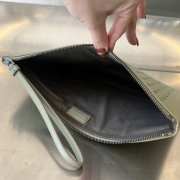 Uubags Bottega Veneta leather clutch bag in travertine 30x20cm - 5