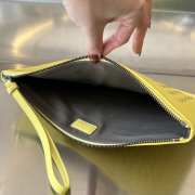Uubags Bottega Veneta leather clutch bag in yellow 30x20cm - 6